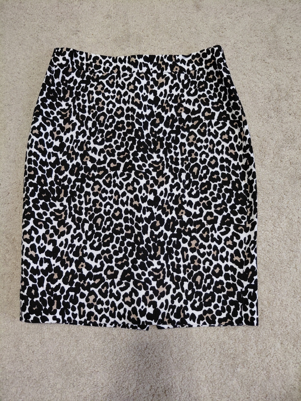 J. Crew Leopard-Print Pencil Skirt in Black, White & Brown